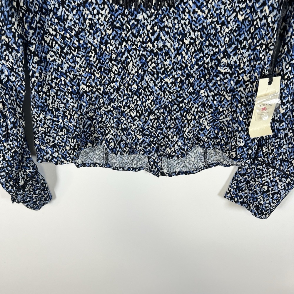 IDYLLWIND‎ by Miranda Lambert Blue Long Sleeve Tassel Button Up Size Large Small - Picture 10 of 10
